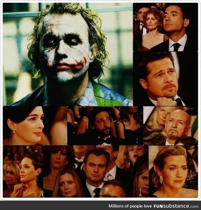 The moment when they announced that Heath Ledger have won the Oscar