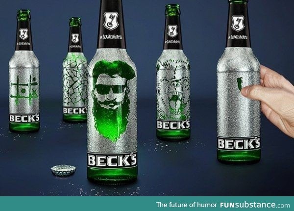 The new Beck's scratchbottle. For artists and nervous people