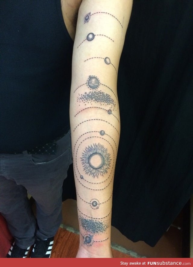 A solar system tattoo