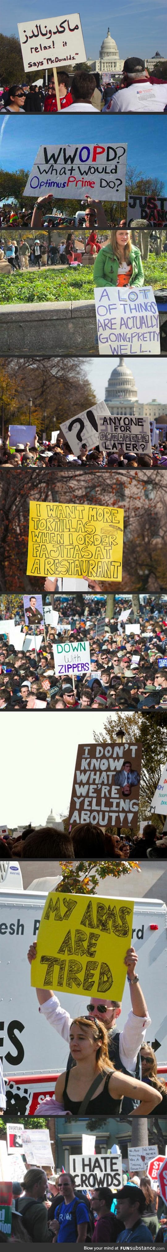 Some of the funniest protesting signs