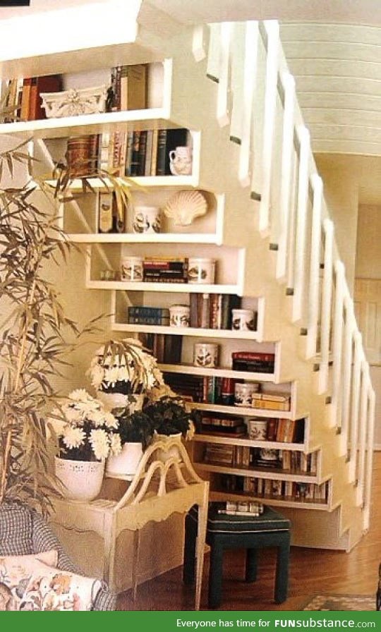 A creative bookshelf staircase idea