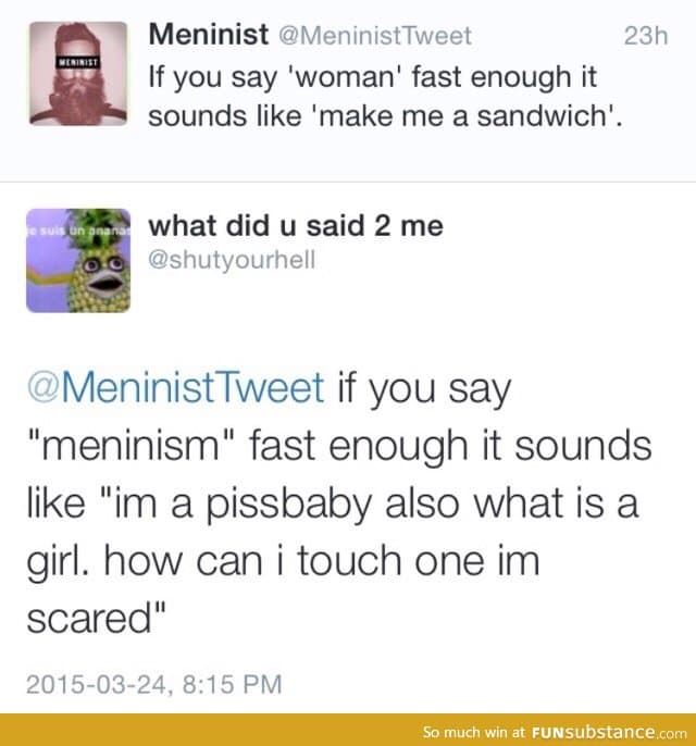 That reply: 1 sexism: 0