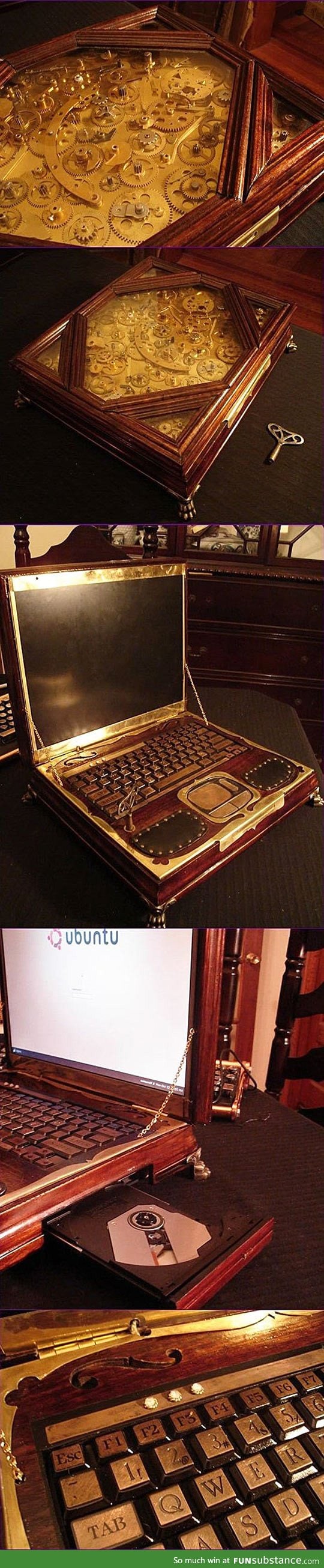 Gorgeous steampunk laptop
