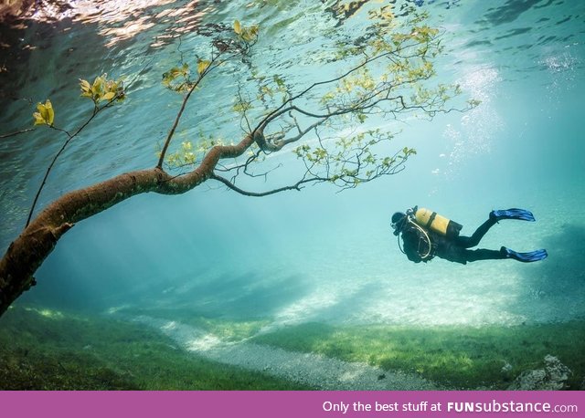 A lake in Austria created every spring from melted snow