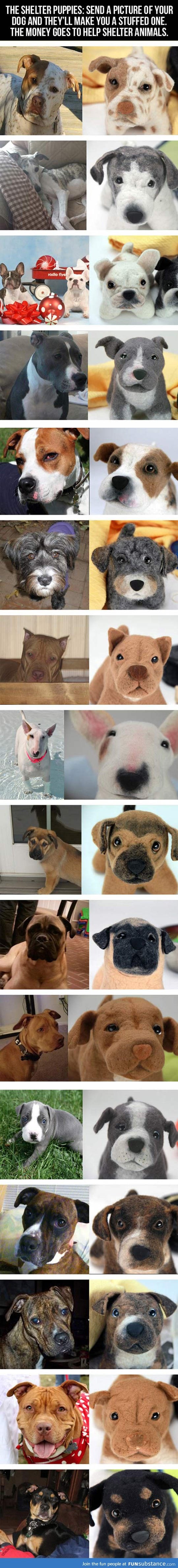 Dogs and their stuffed animal form
