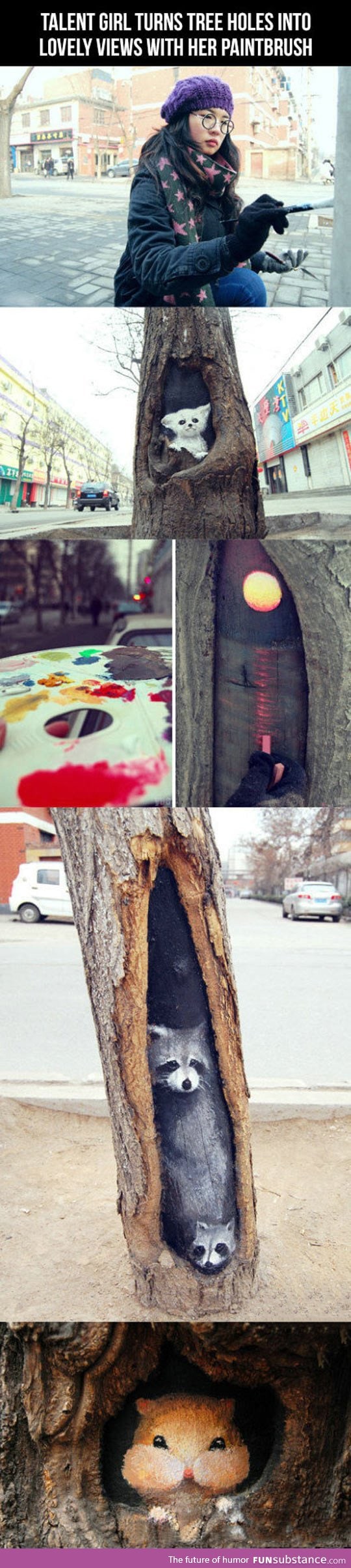 Creating art with tree holes
