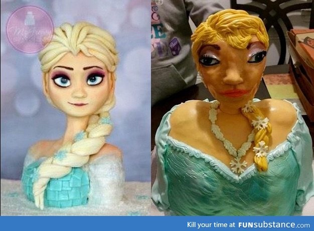 attempt at Elsa cake.... close enough
