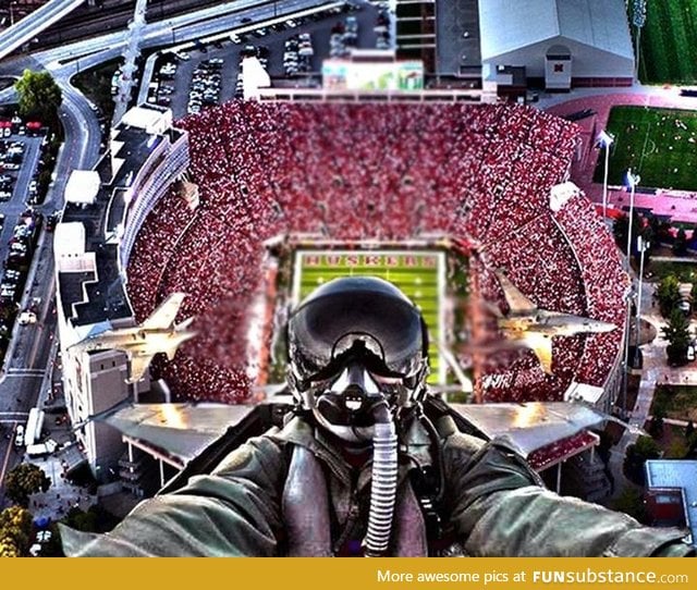 Awesome picture taken by a pilot over Memorial Stadium