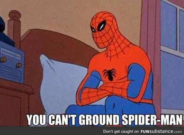 This is bullshit. You can't ground Spiderman