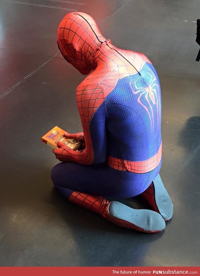 Funny spiderman cosplay