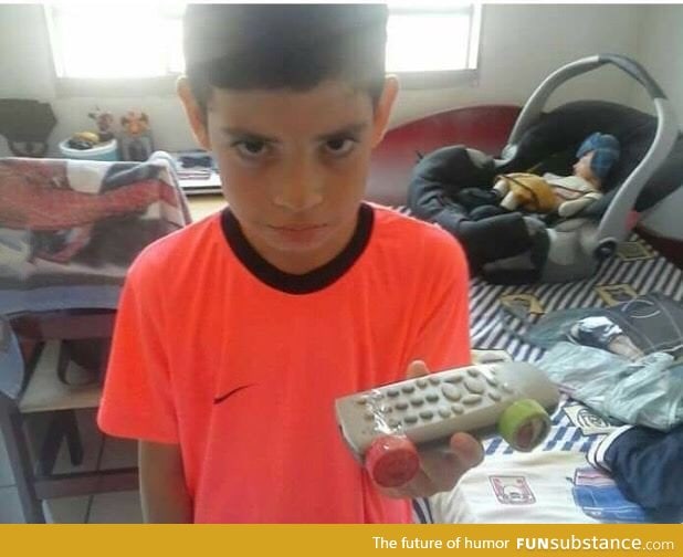 Kid asked for a remote control car. He was not amused