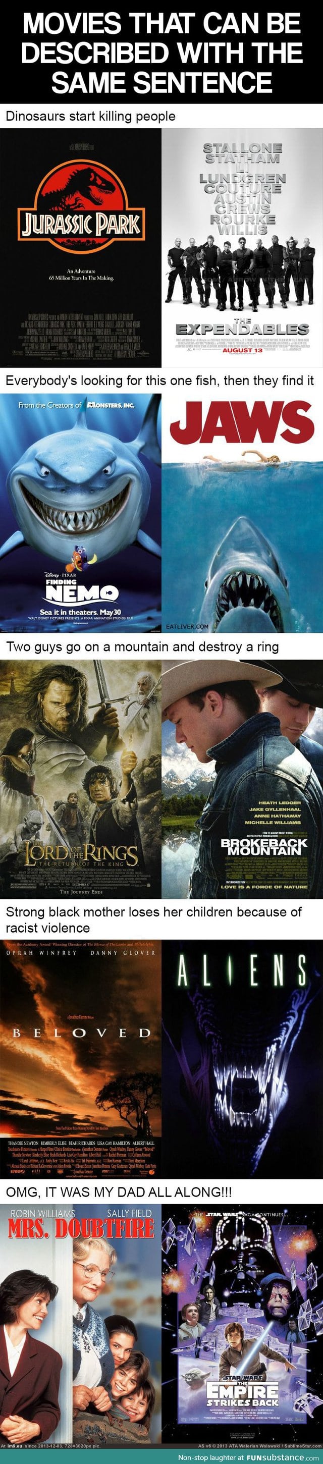 Two movies, one sentence