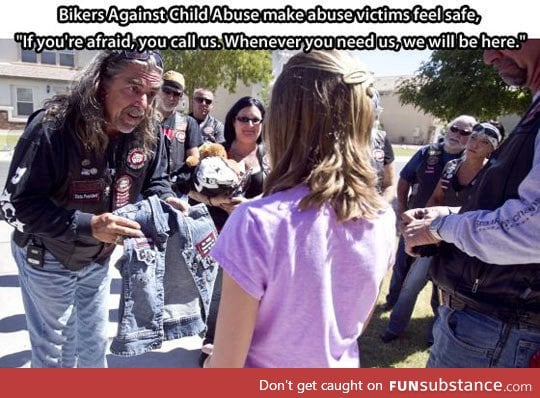 Awesome bikers against child abuse