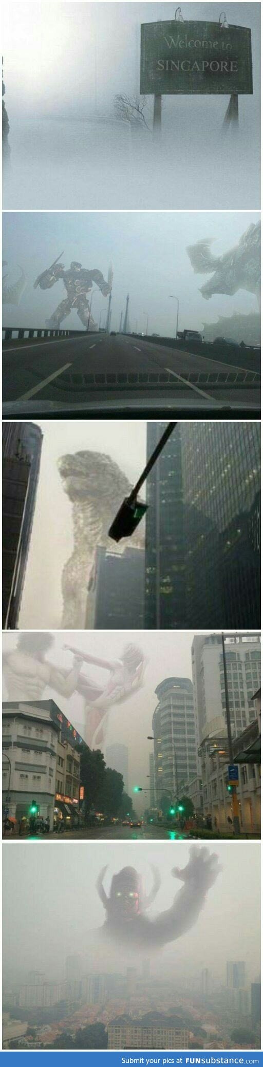 Photoshop experts in Singapore decided to take advantage of the haze situation there