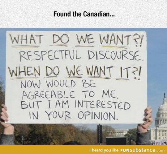 Canadian protester