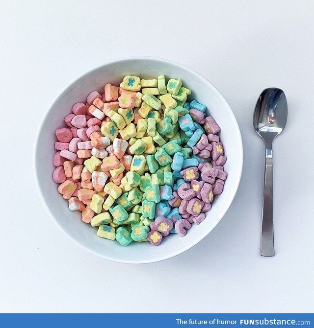 This bowl of Marshmallows-Only Lucky Charms