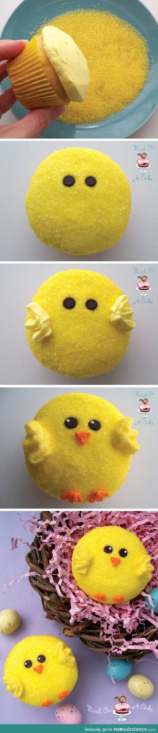 Simple chick cupcakes