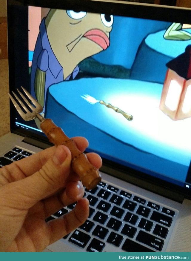 "I was watching Spongebob while eating dinner when"