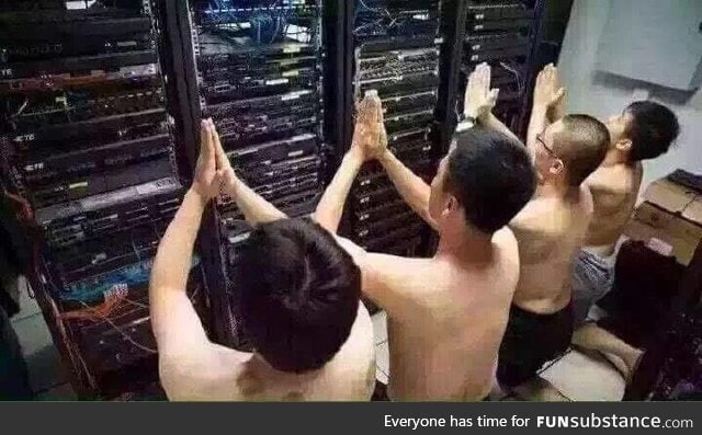 IT team before going on holiday