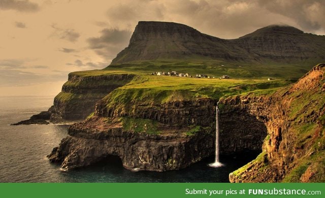 The village of Gasadalur, Faroe Islands
