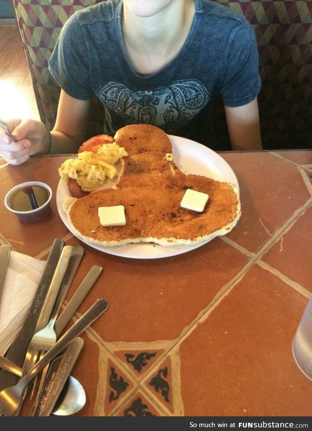 She ordered the "Mickey mouse pancake"