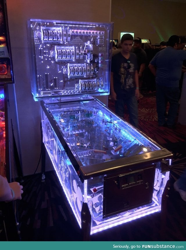 See through pinball machine