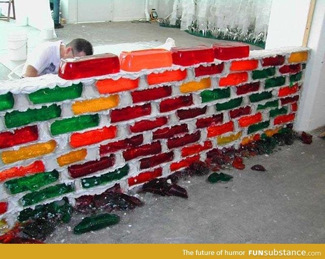 Jello brick wall