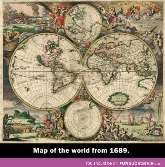 Map of the world in 1689