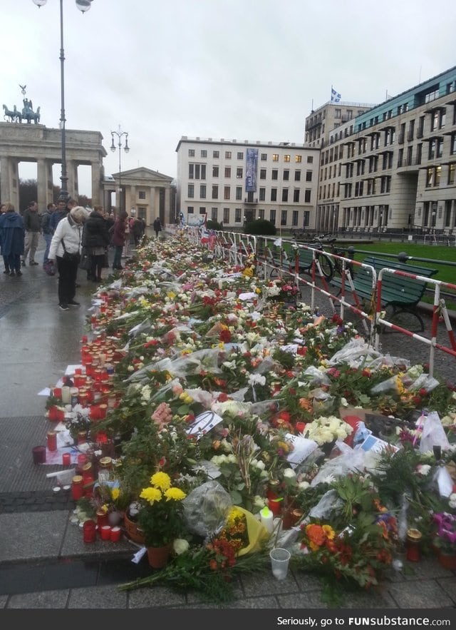 Outside the French embassy in Berlin