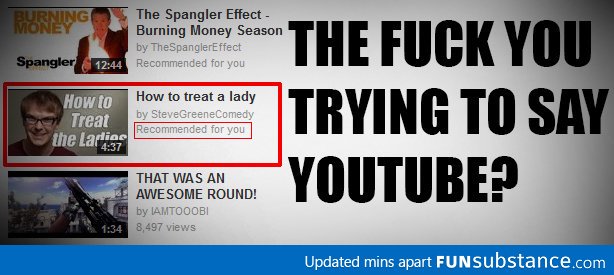 Youtube thinks i can't treat my women