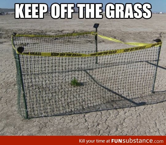 Stay away from the grass