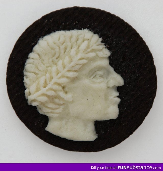 Oreo carved into a cameo