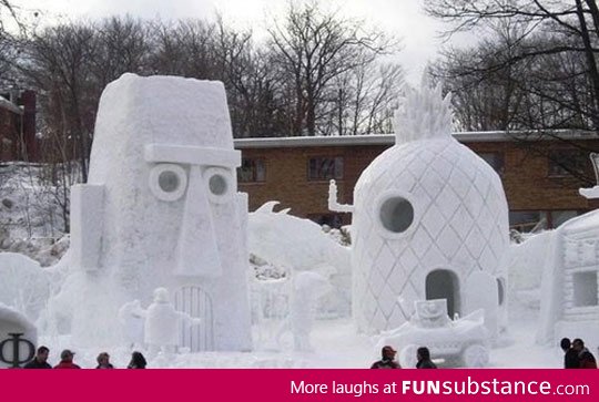 Possibly the coolest snow sculpture ever