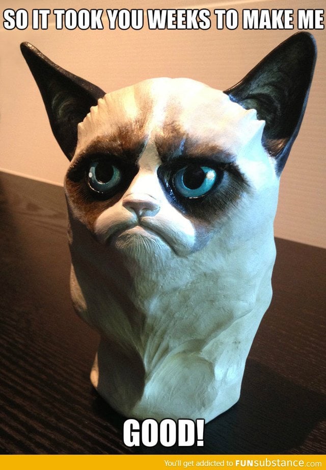 Grumpy Clay Cat