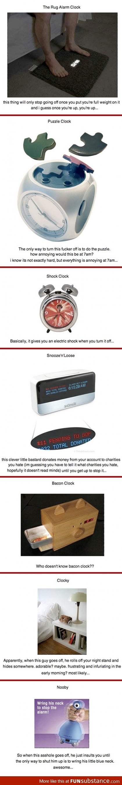 Awesome alarm clocks