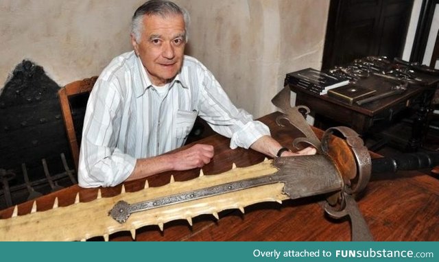 A sword made of a Sawfish's rostrum