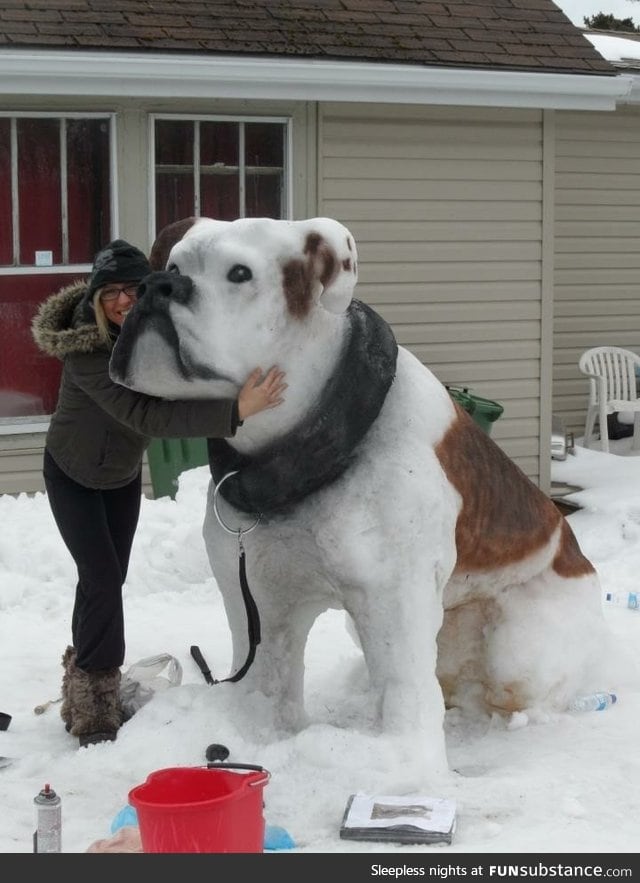 Impressive snow sculpture