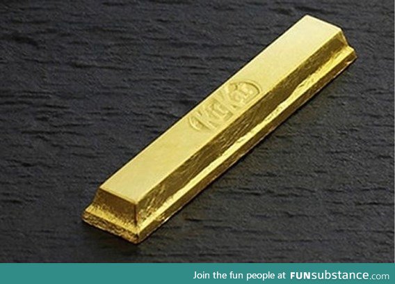 Limited edition edible gold plated KitKat bars sold in Japan