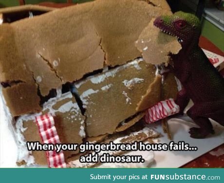 Never fear ginger-bread dinosaur is here