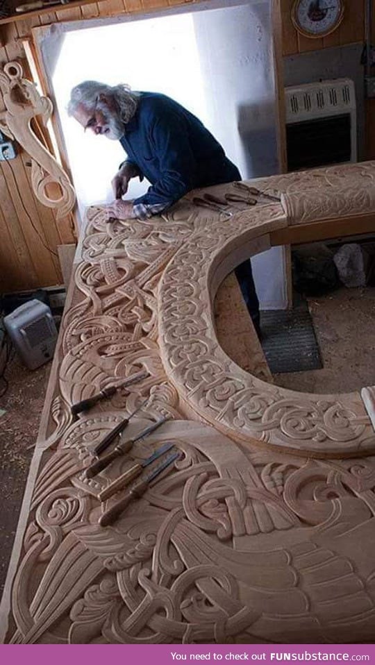 Viking wood carving