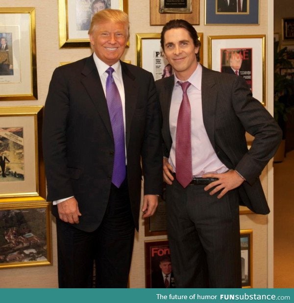 American Psycho poses with Christian Bale