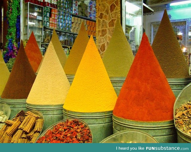 These piles of spice at a market in Marrakesh