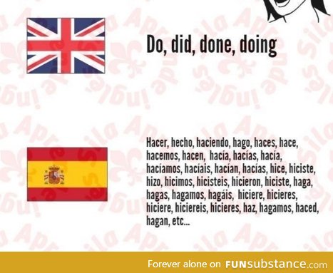 English vs. Spanish be like