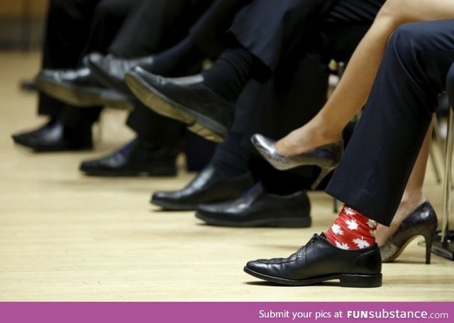 Canada's Prime Minister Justin Trudeau and his socks