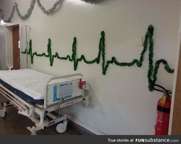 Christmas decorations at the hospital