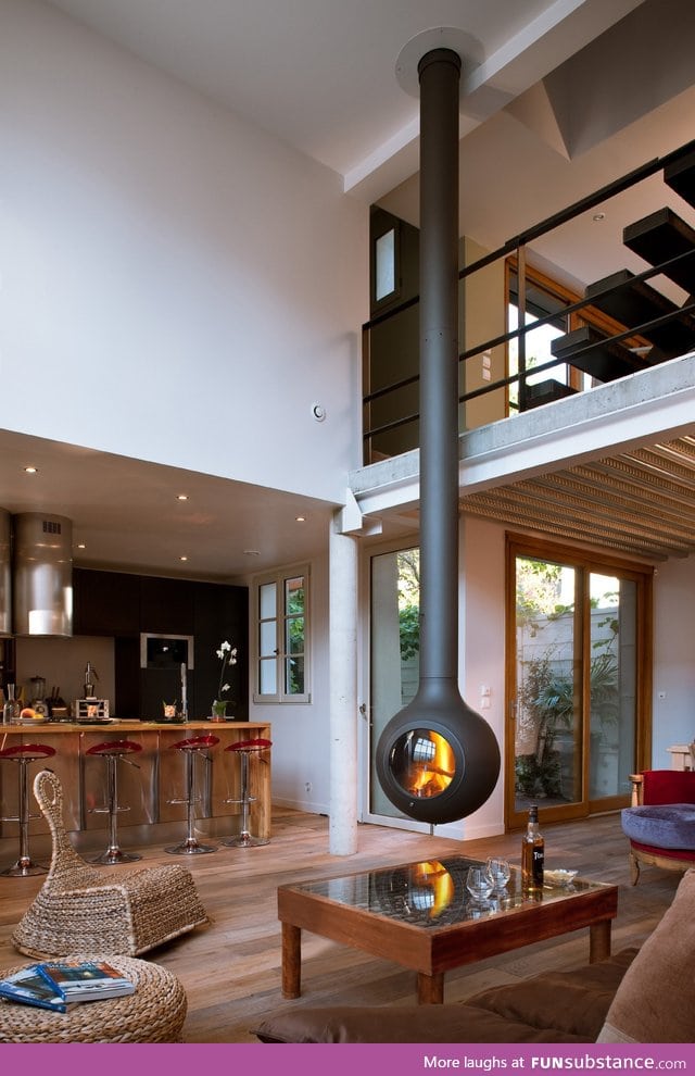 Hanging fireplace