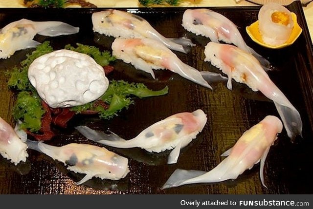 Koi fish shaped sushi