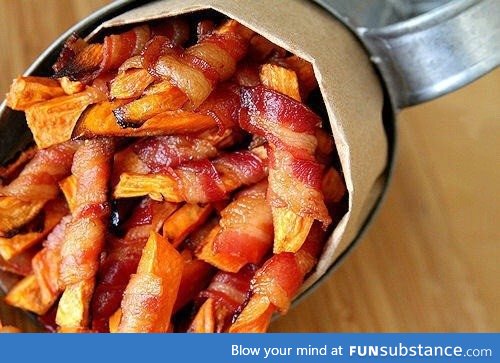 Bacon wrapped fries