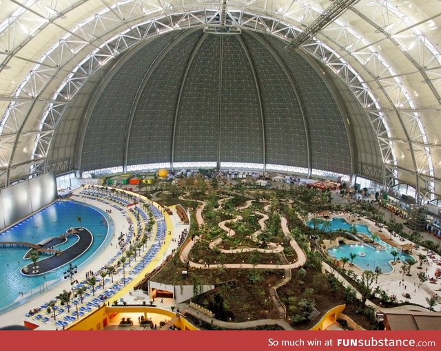 Massive water park built inside an old German airship hangar