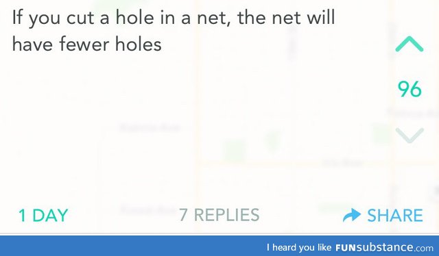 Hole in a net